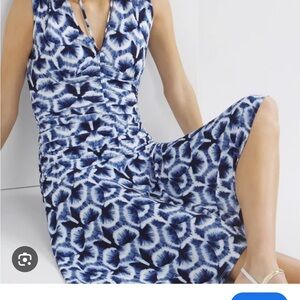 White House Black Market Blue Patterned Mini Dress
